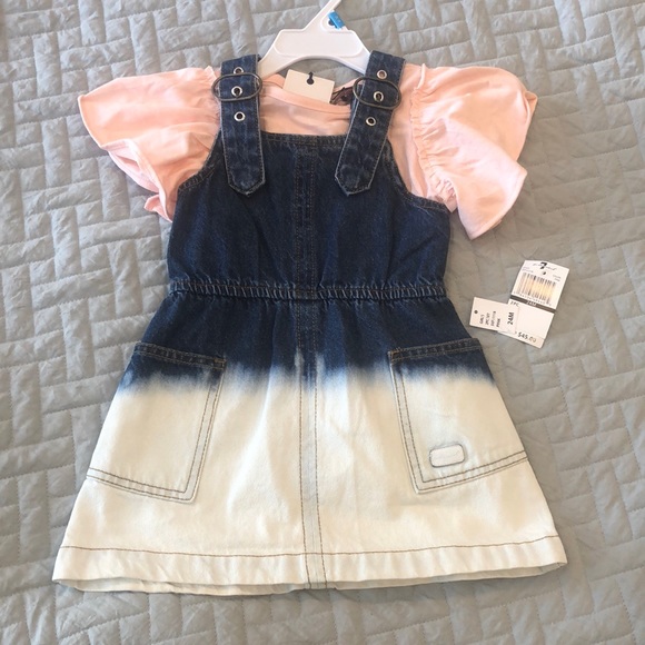 24 Months, Girls Jean Dress w/ Pink Shirt - Picture 1 of 5